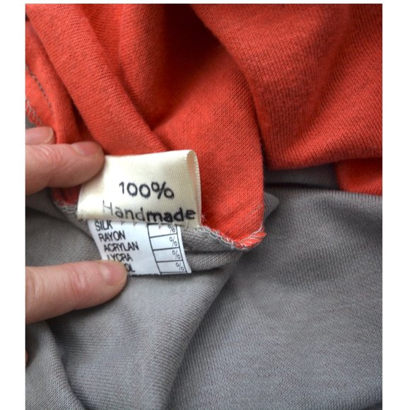 Like new Maya Epler handmade knit grey and coral dress, size S-M - Picture 11 of 14